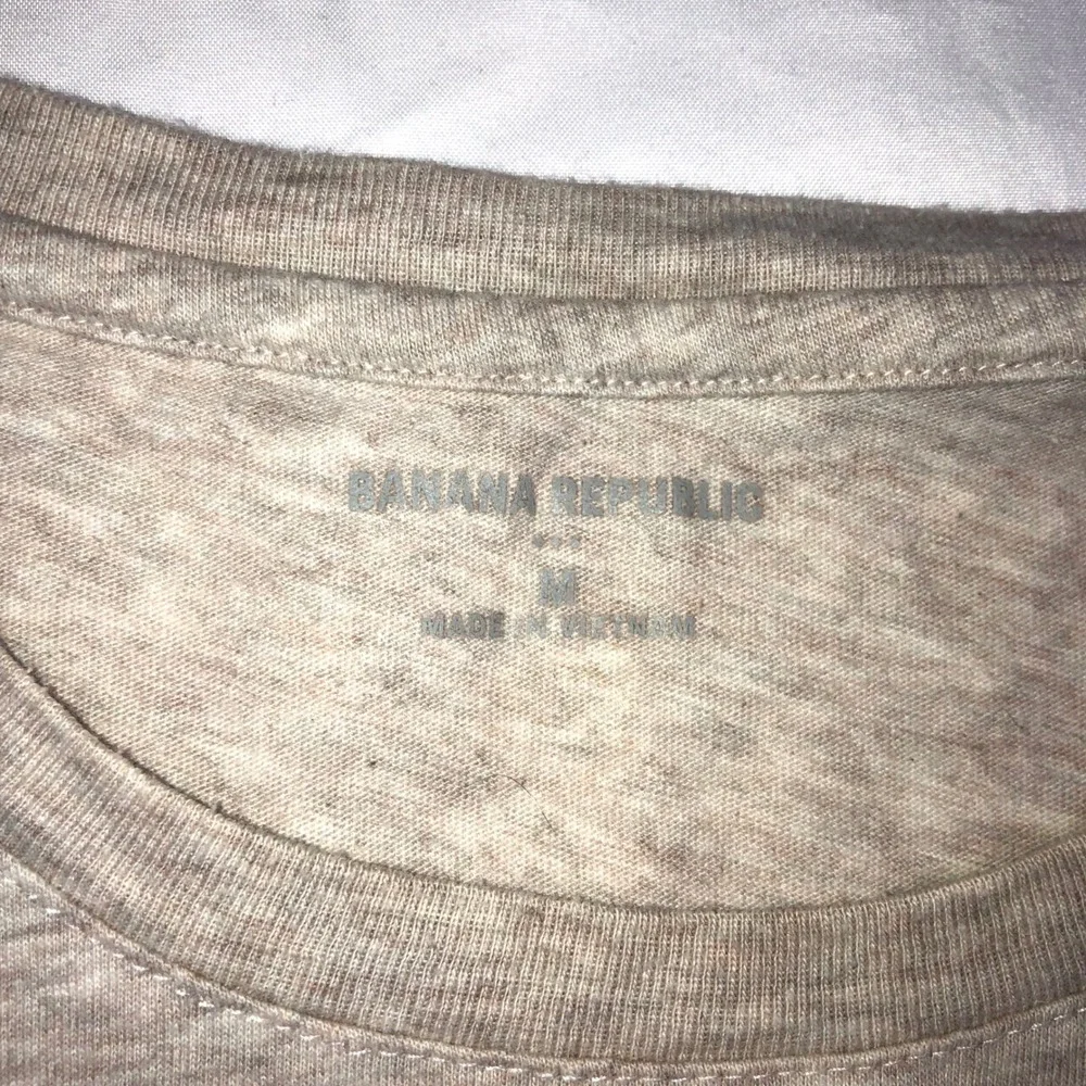 Banana Republic Mens Baseball Diagram Graphic T-Shirt Heather Beige Medium